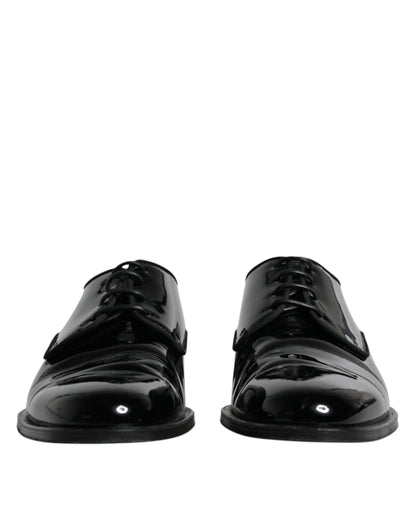  - Black Leather Lace Up Men Derby Formal Shoes