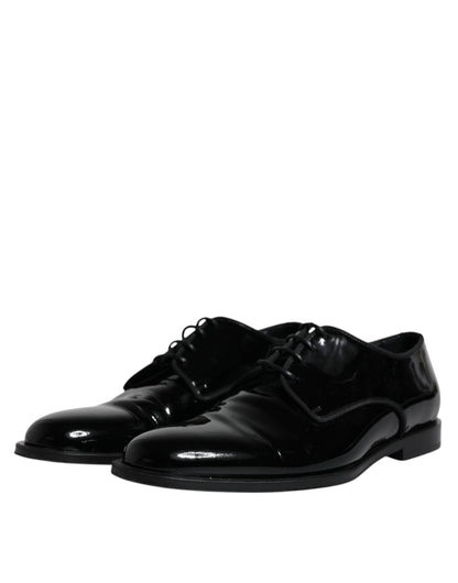  - Black Leather Lace Up Men Derby Formal Shoes