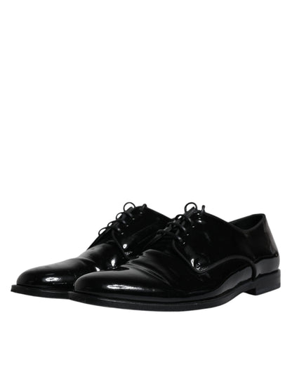  - Black Leather Lace Up Men Derby Formal Shoes