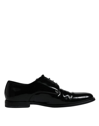  - Black Leather Lace Up Men Derby Formal Shoes