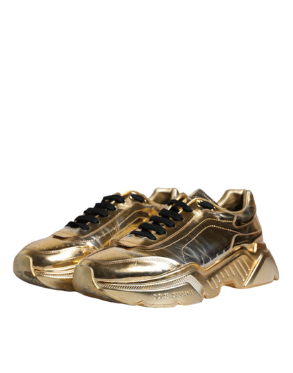  - Gold Leather Daymaster Low Top Sneakers Shoes