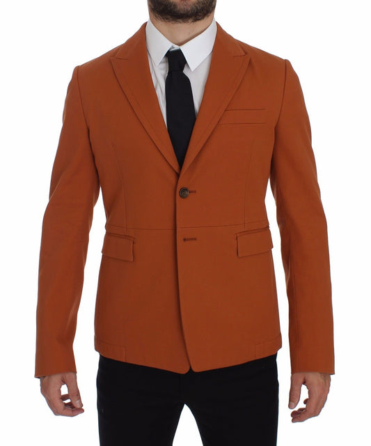  - Elegant Orange Casual Cotton Blend Blazer