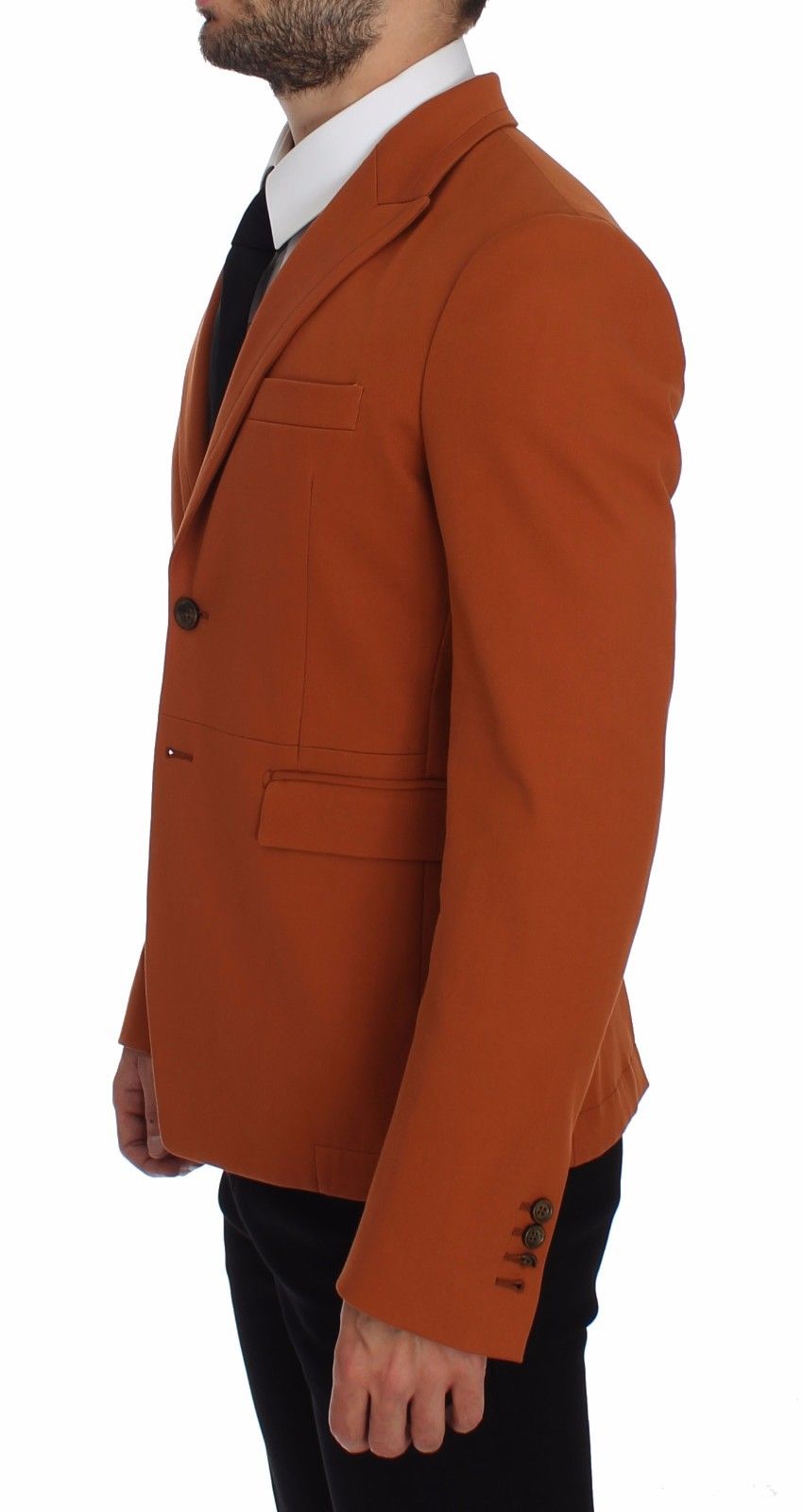  - Elegant Orange Casual Cotton Blend Blazer