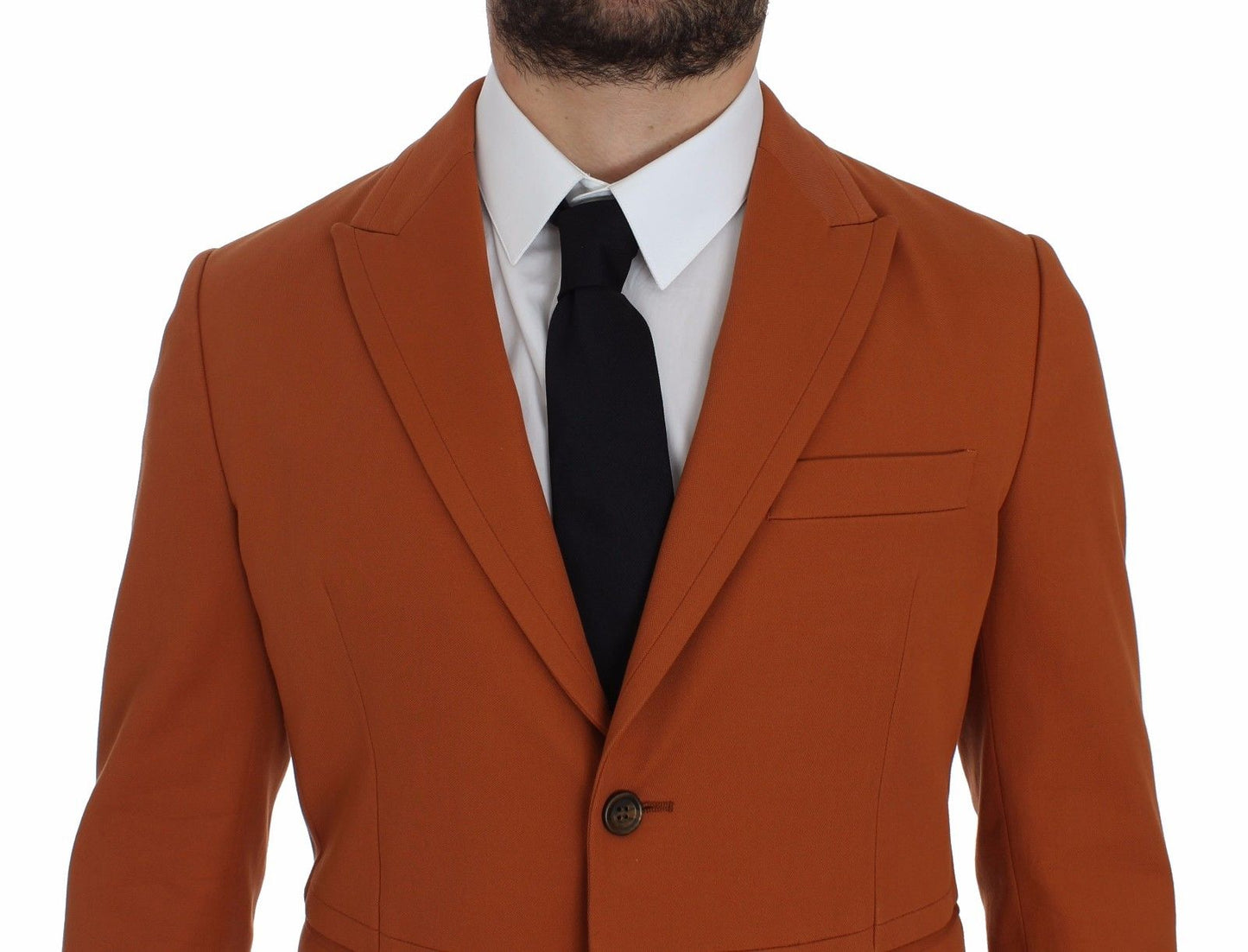  - Elegant Orange Casual Cotton Blend Blazer