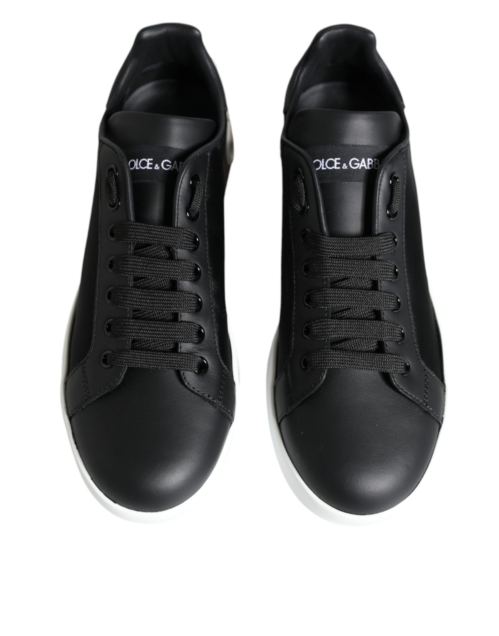 Black Calf Leather Portofino Sneakers Shoes