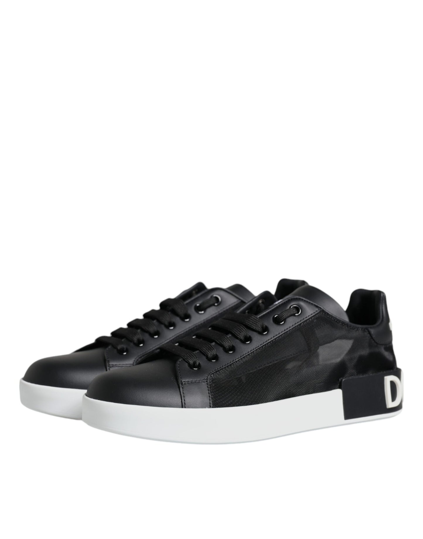  - Black Calf Leather Portofino Sneakers Shoes