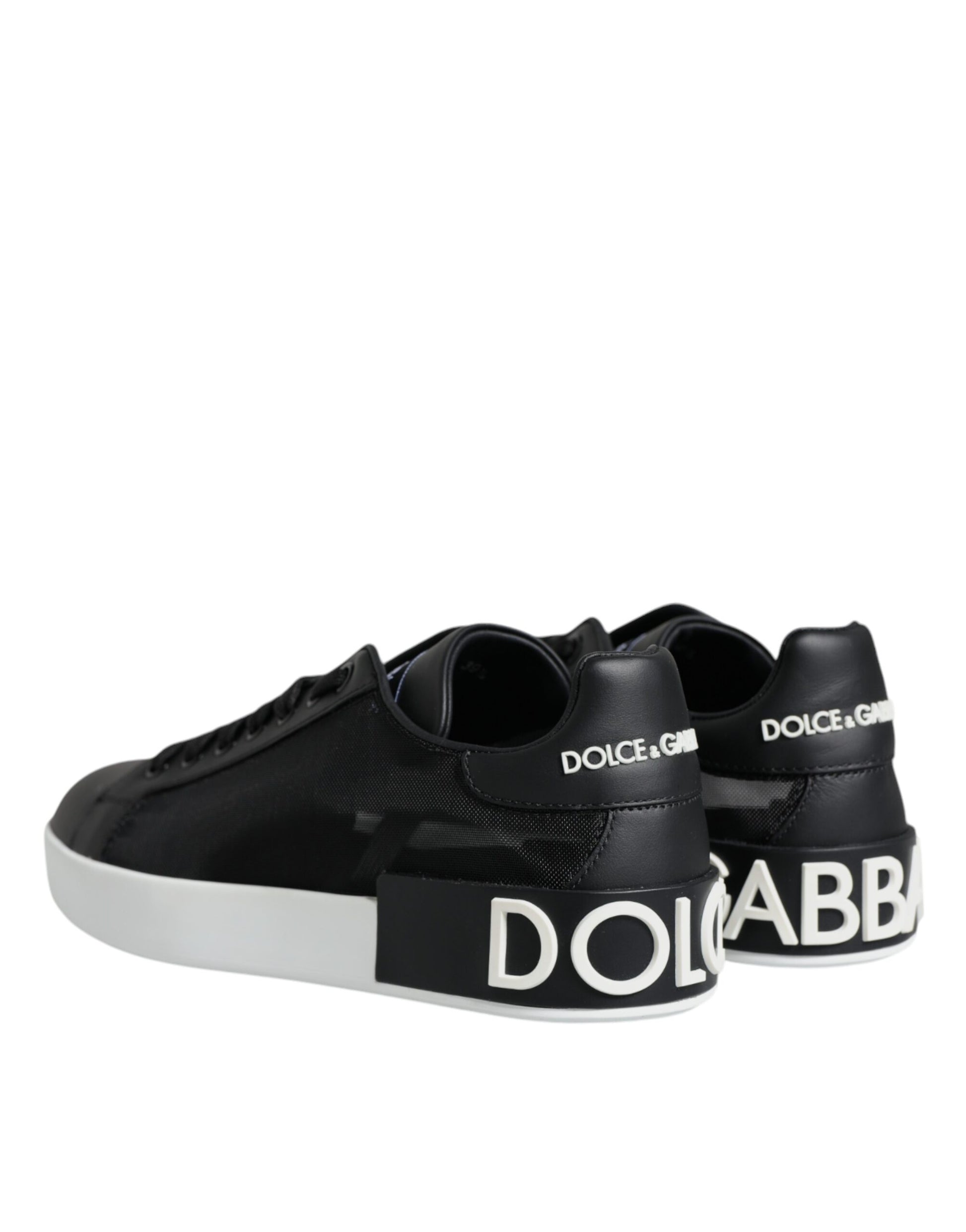 Black Calf Leather Portofino Sneakers Shoes