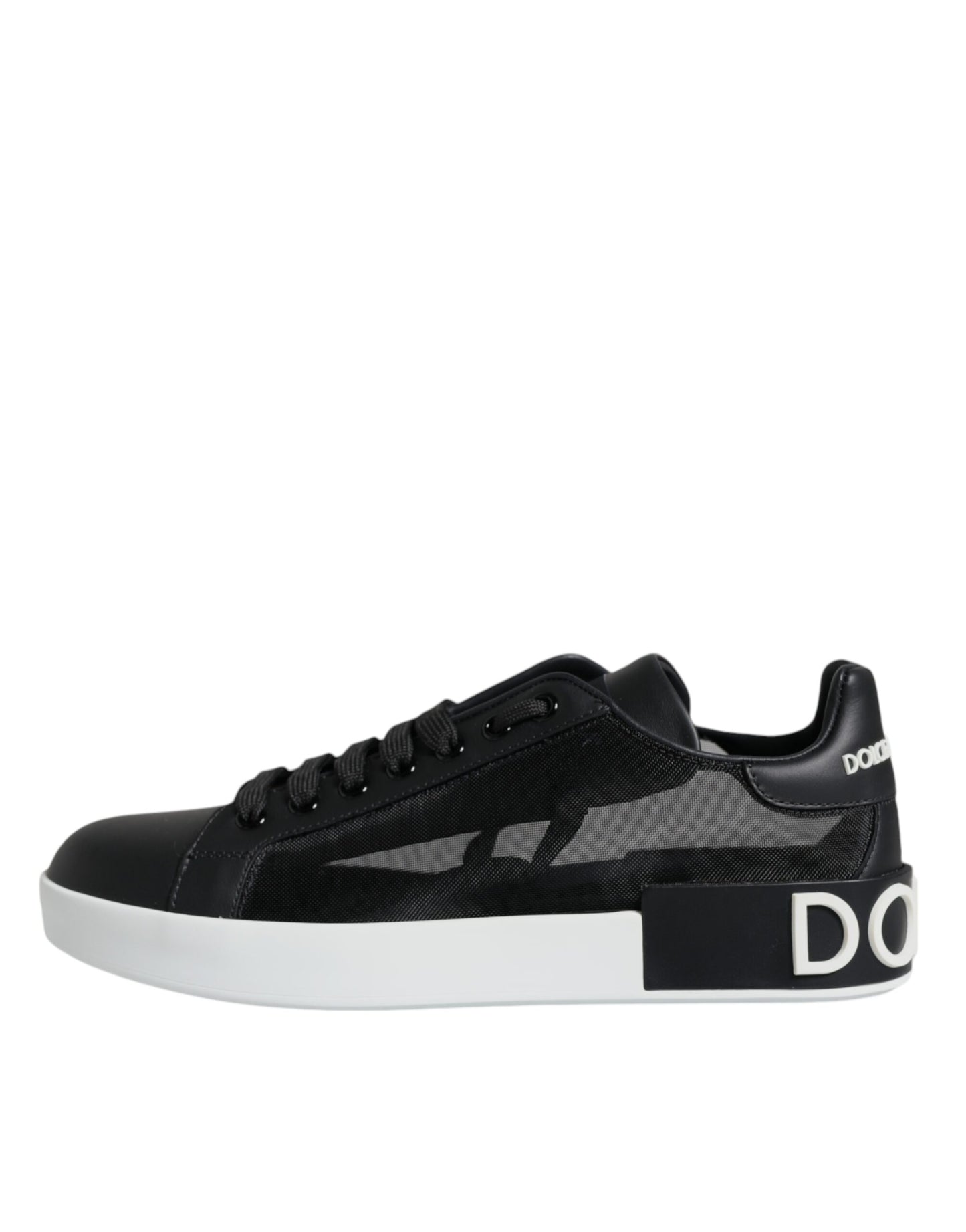  - Black Calf Leather Portofino Sneakers Shoes