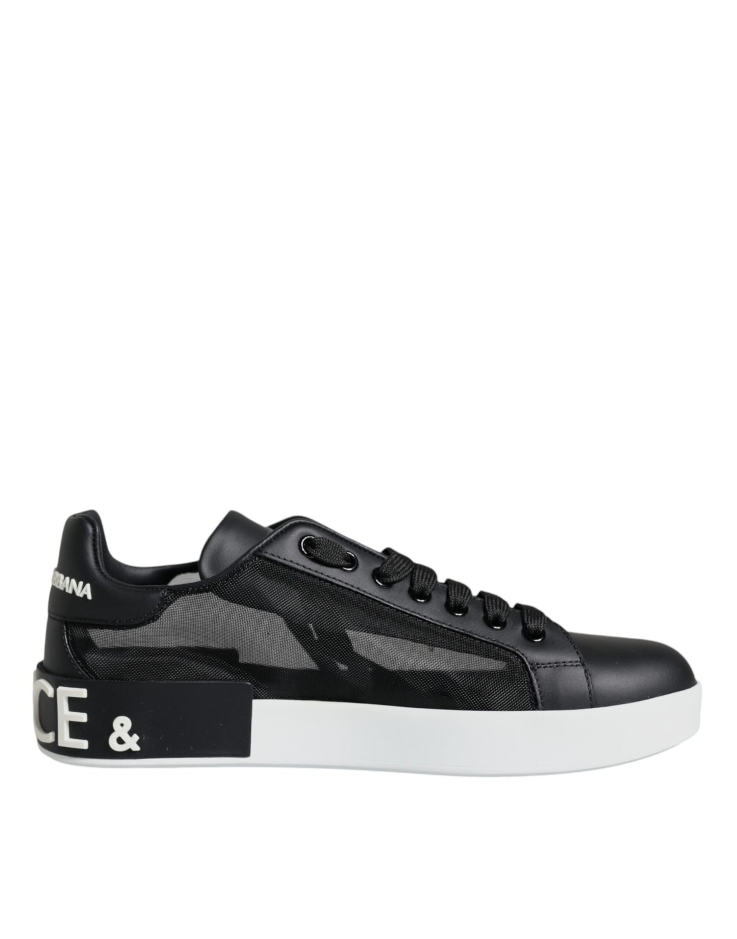  - Black Calf Leather Portofino Sneakers Shoes