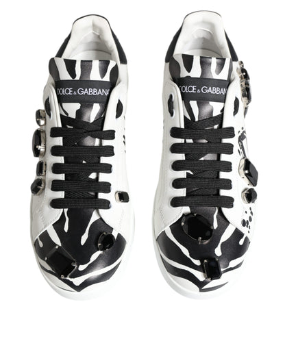  - White Crystal Portofino Low Top Sneaker Shoes