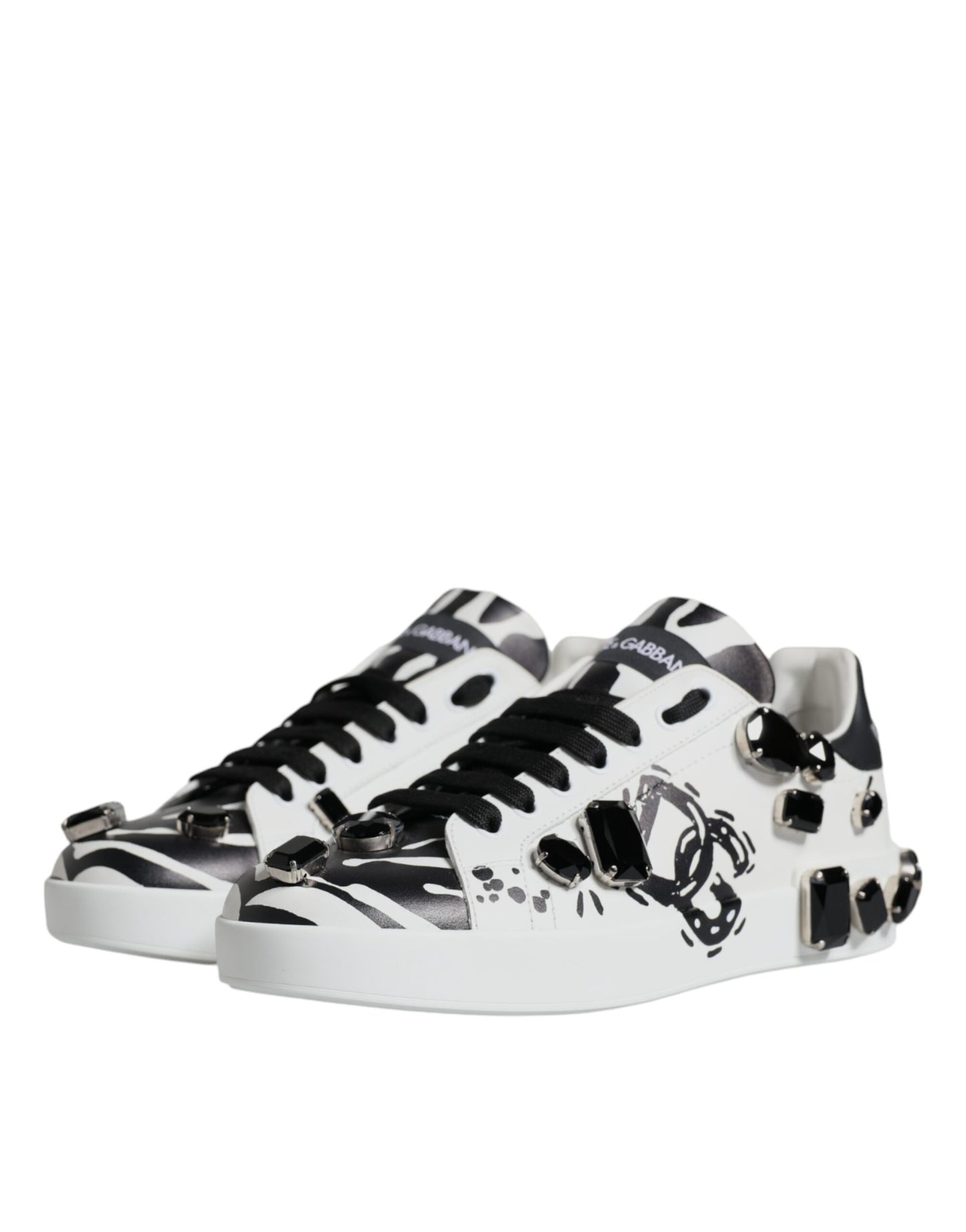  - White Crystal Portofino Low Top Sneaker Shoes