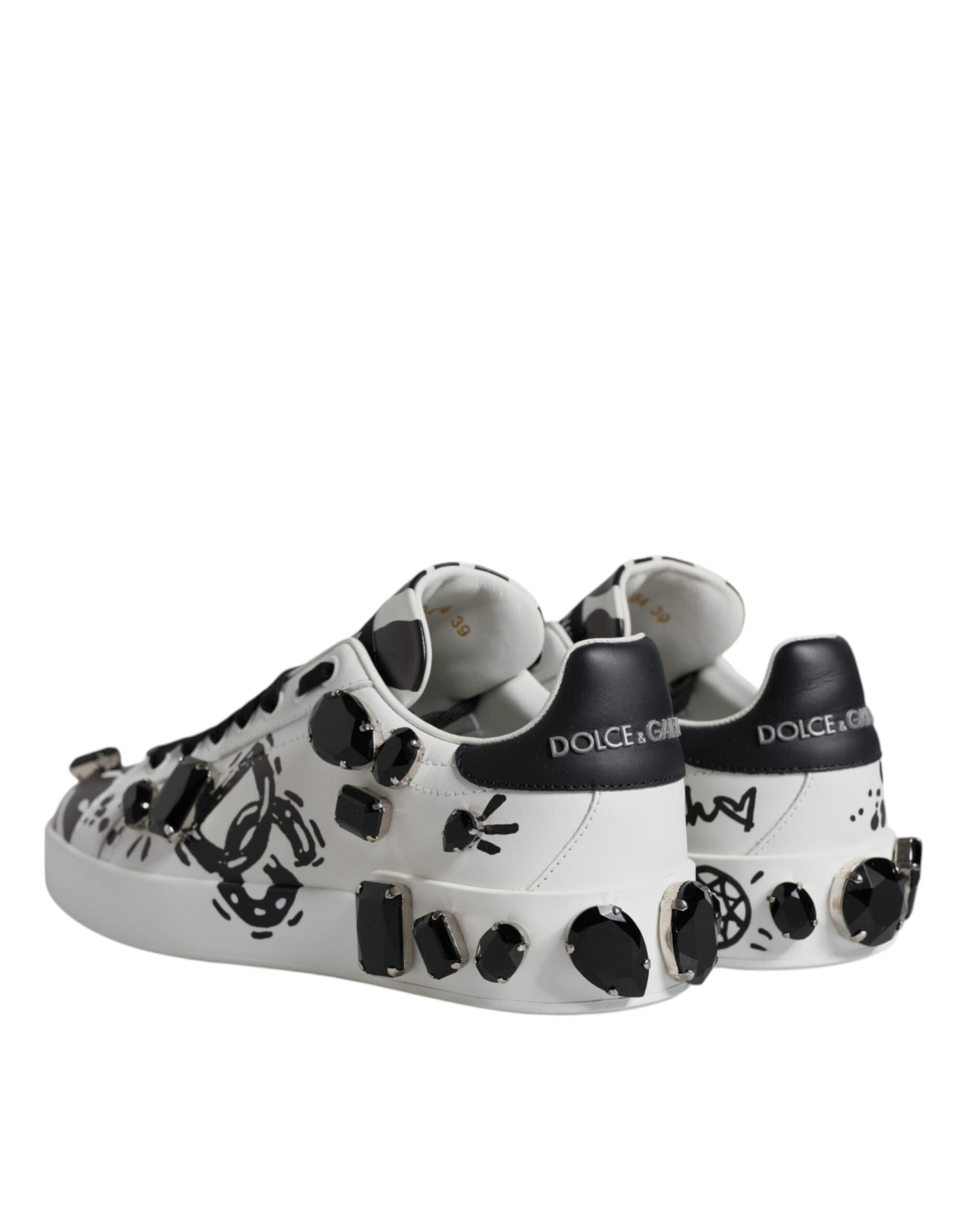  - White Crystal Portofino Low Top Sneaker Shoes