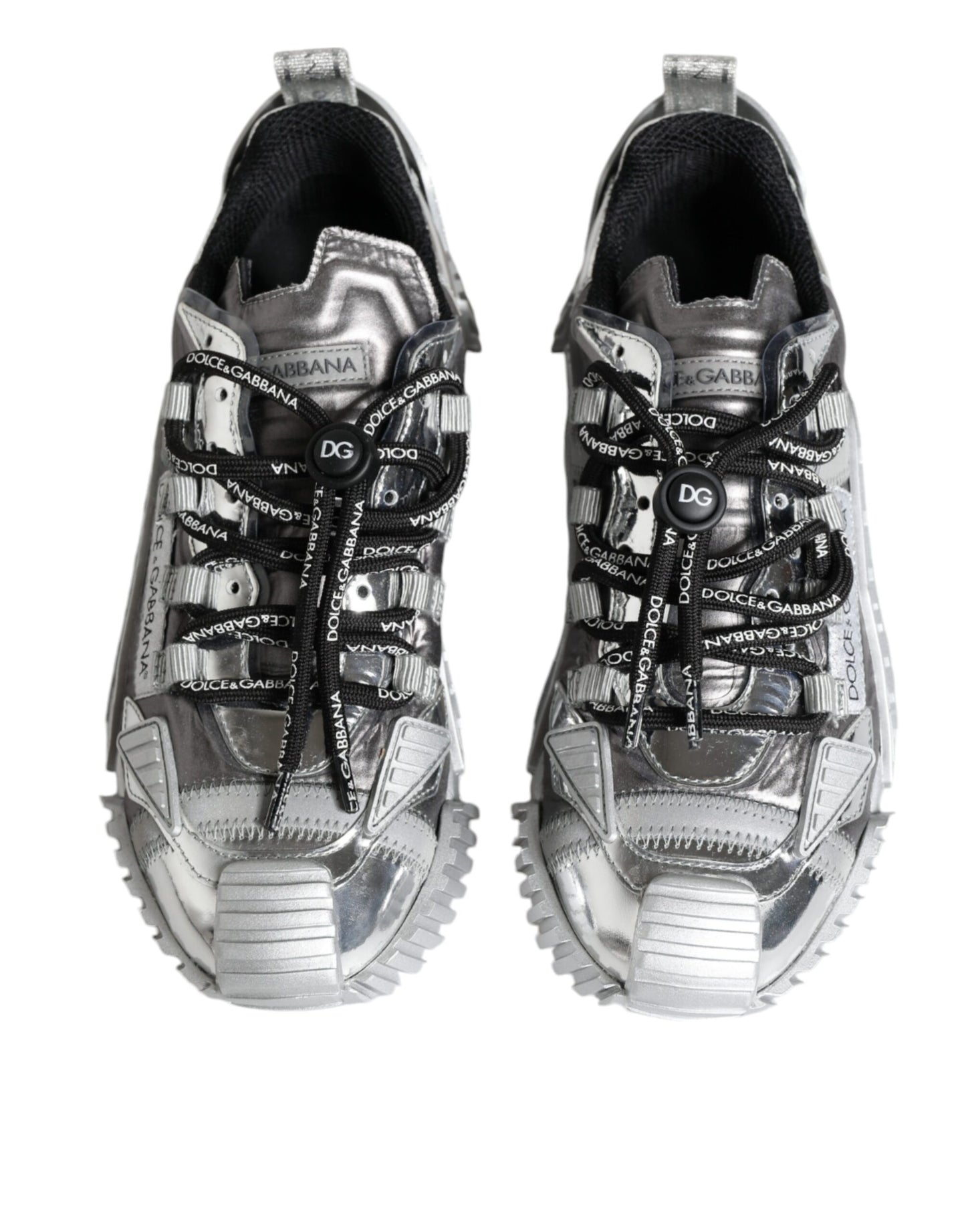  - Silver Polyester NS1 Low Top Sneakers Shoes