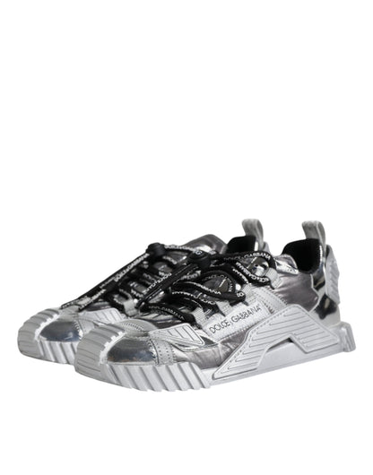  - Silver Polyester NS1 Low Top Sneakers Shoes