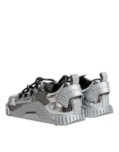  - Silver Polyester NS1 Low Top Sneakers Shoes