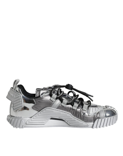  - Silver Polyester NS1 Low Top Sneakers Shoes