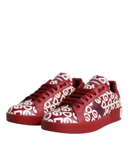  - White Red Leather DG Mania Sneakers Shoes