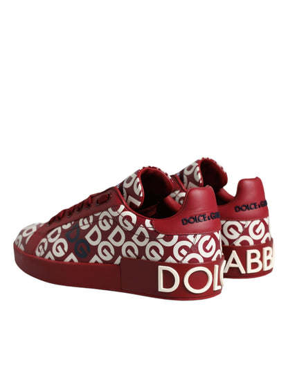  - White Red Leather DG Mania Sneakers Shoes