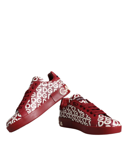  - White Red Leather DG Mania Sneakers Shoes