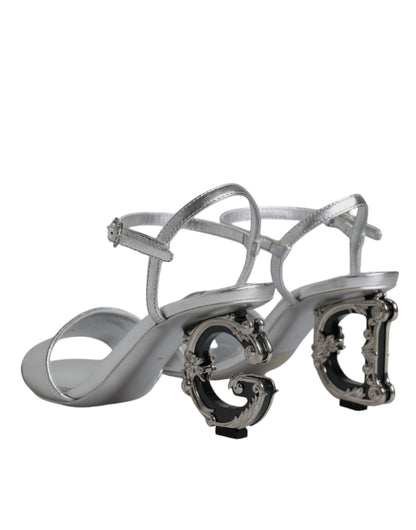  - Silver KEIRA Heels Ankle Strap Sandals Shoes