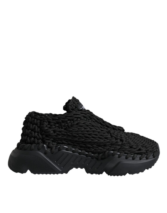 Dolce & Gabbana Black Knitted Daymaster Sneakers