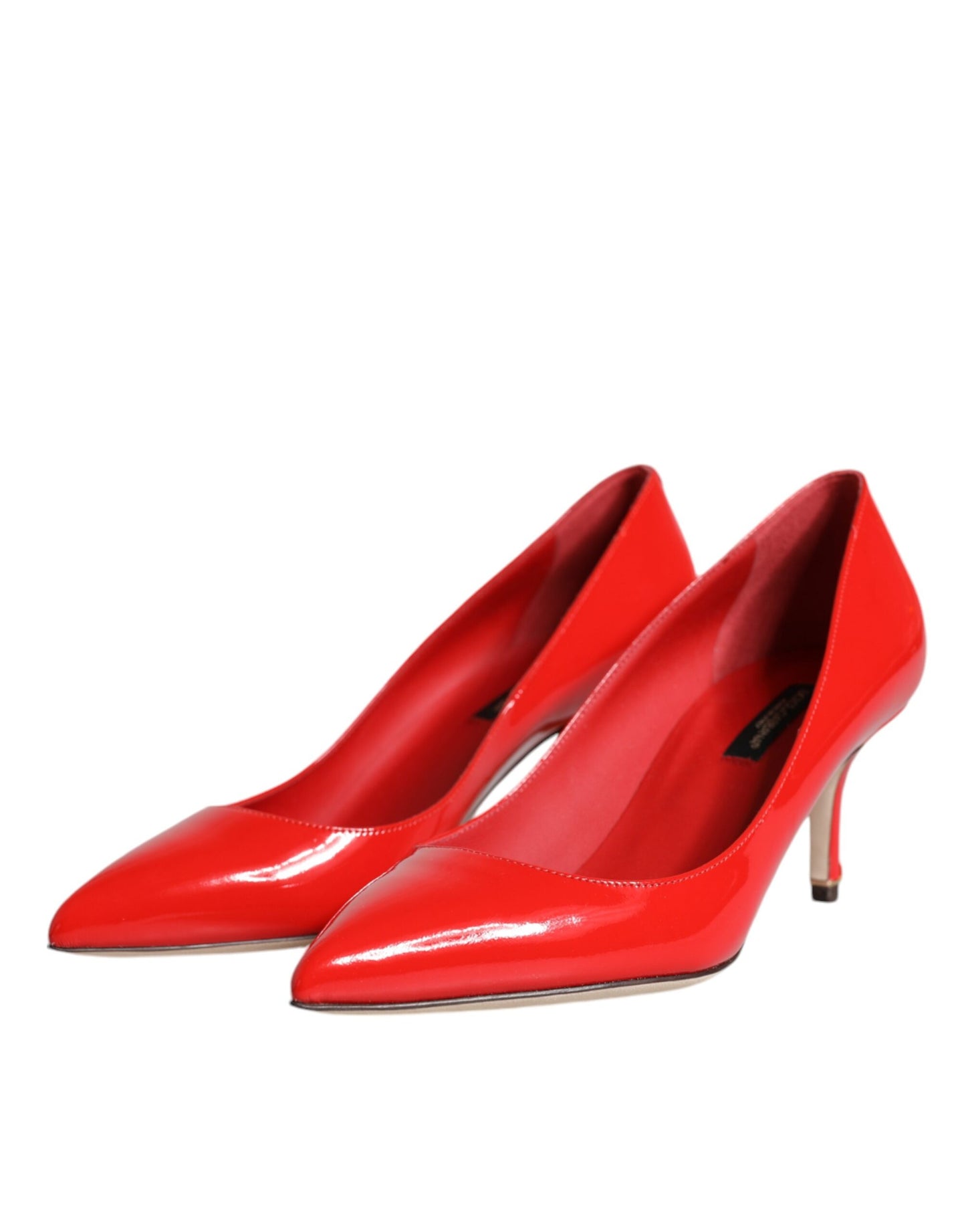  - Red Patent Leather Kitten Heels Pumps Shoes