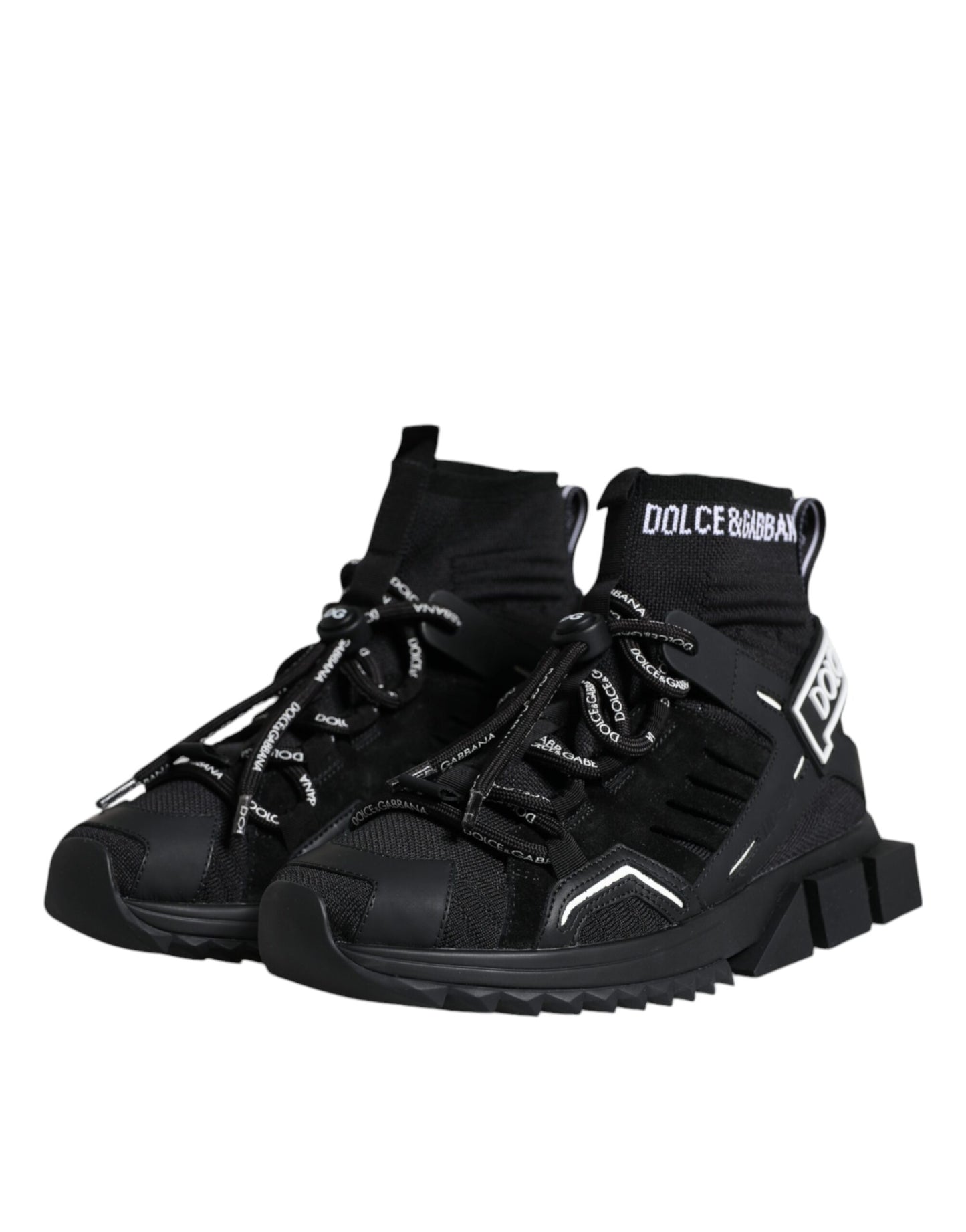  - Black Sorrento Socks Logo Sneakers Shoes