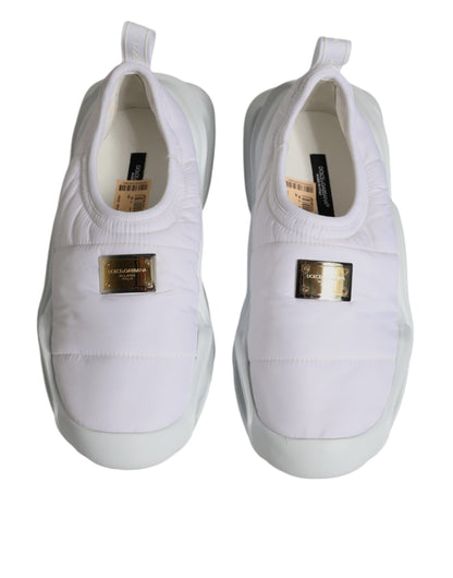  - White Padded Fabric Low Top Sneakers Shoes