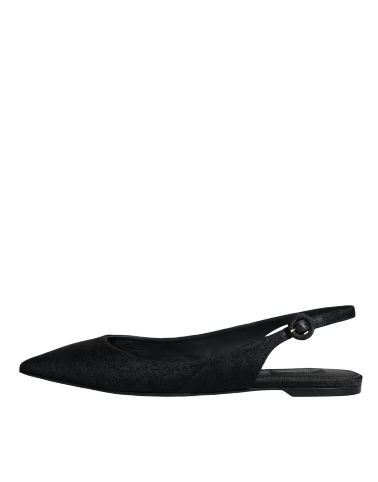  - Black Brocade Flats Sandals Slingback Shoes