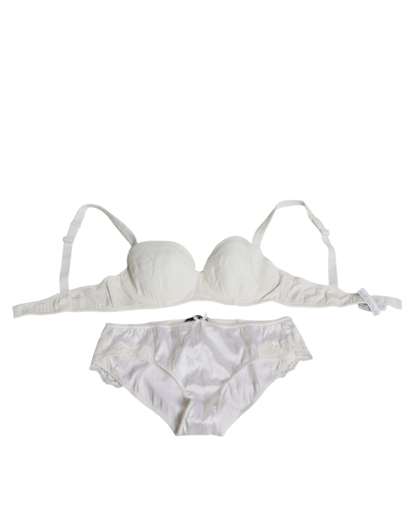  - White Silk Stretch Panty Balconette Bra Underwear