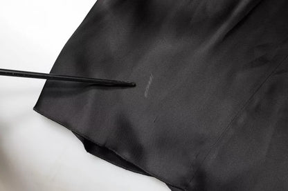 Emporio Armani  Black Satin Long Sleeves Wrap Sheath Mini Dress