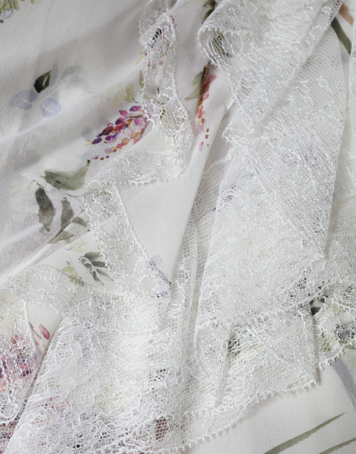 Ermanno Scervino White Floral Ruffles Lace Long Sleeves Maxi Dress