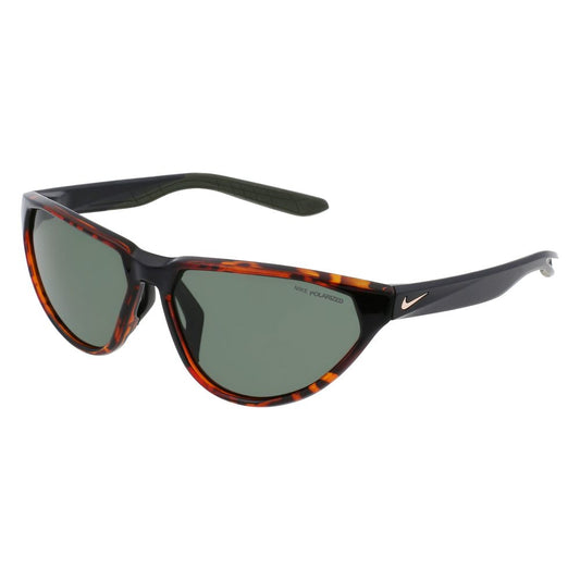 Nike Brown Injected Sunglasses – Unisex Maverick Fierce with Polarized Green Lenses, 60mm