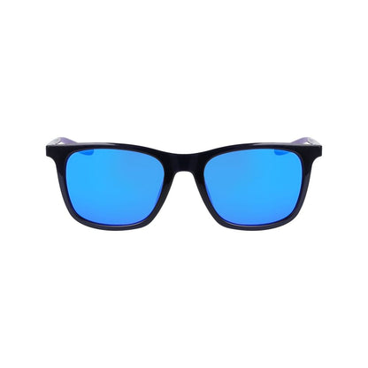Nike Unisex Injected Sunglasses – Black Frame with Mirror Blue Lenses, 54mm