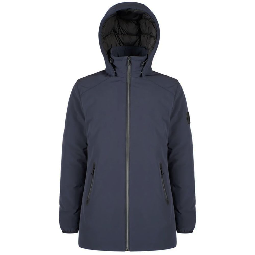 Yes Zee Blue Nylon Softshell Down Jacket