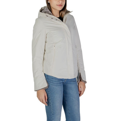 Cream Polyester Jackets & Coat - The Luxe Alliance