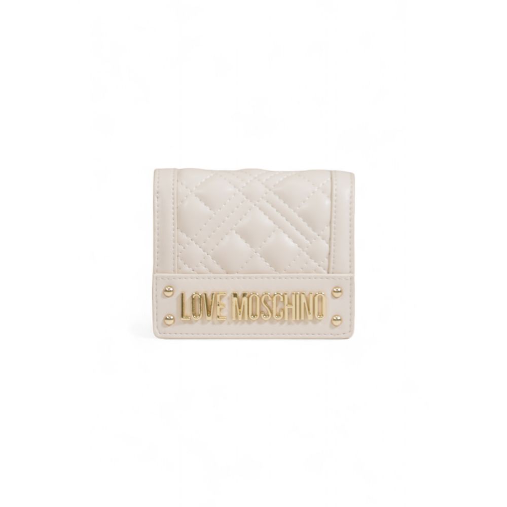 Beige Wallet with Gold Logo