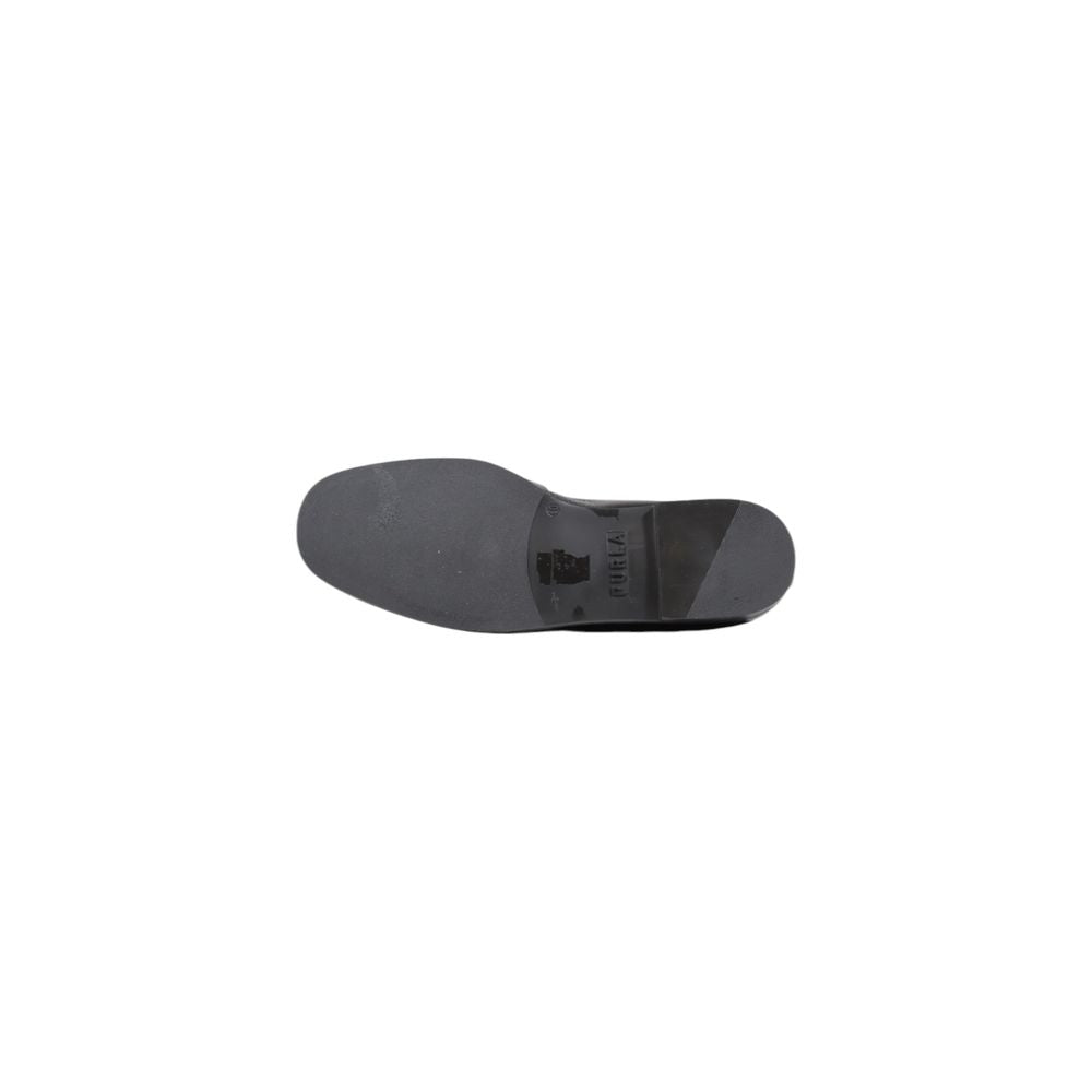  - Black Leather Flat Shoe