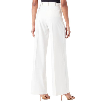 White Polyester Jeans & Pant - The Luxe Alliance