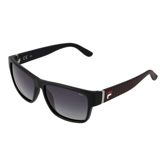Fila Black Men's Sunglasses – Stylish Square Frames with Grey Polarized Lenses