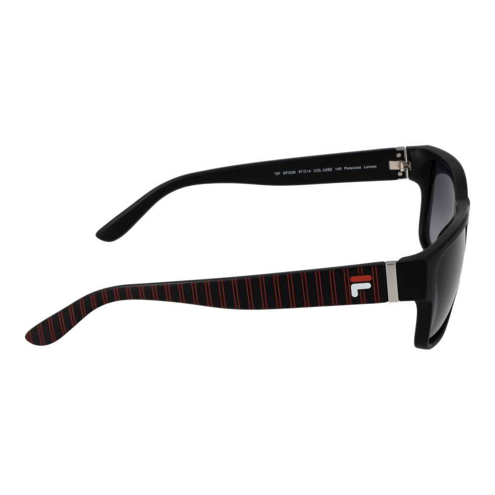 Fila Black Men's Sunglasses – Stylish Square Frames with Grey Polarized Lenses