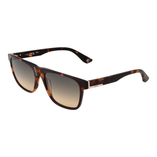 BMW Brown Men’s Sunglasses – Square Full-Rim Frame with Brown Gradient Lenses, 55mm