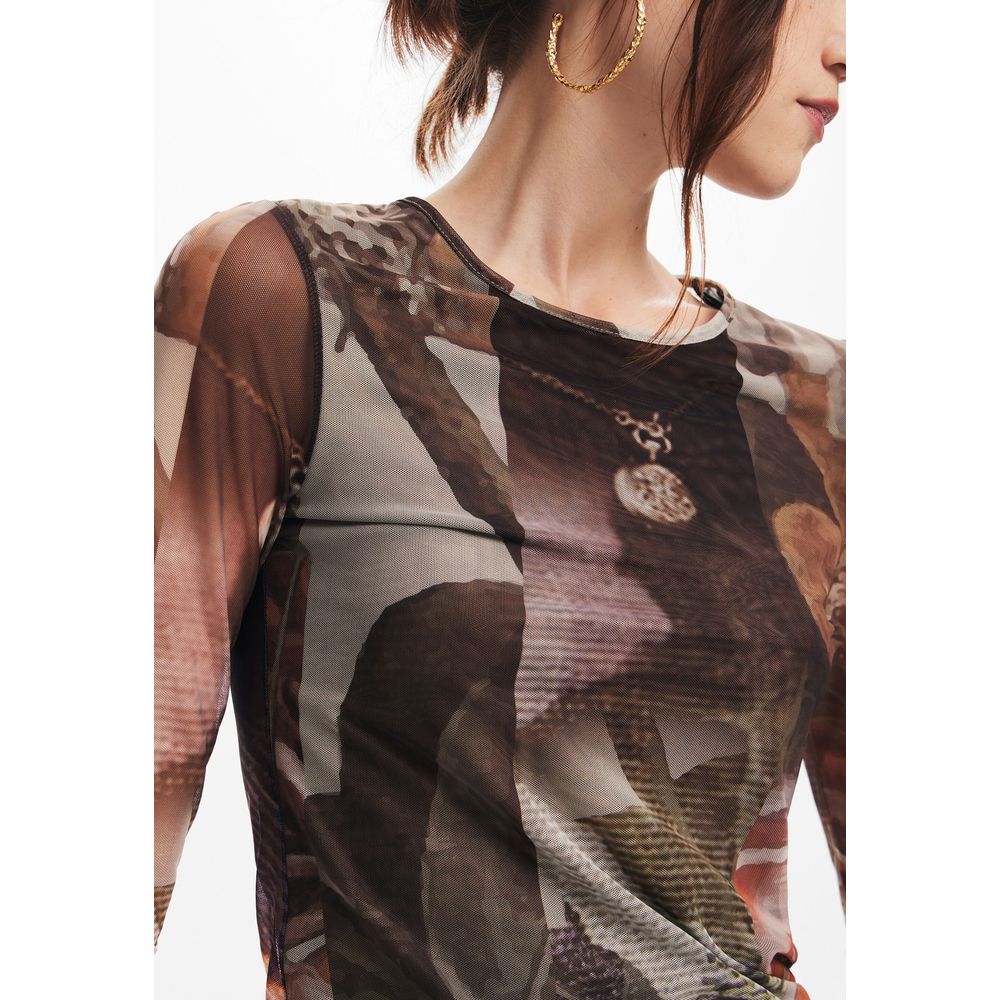  - Brown Polyester Tops & T-Shirt