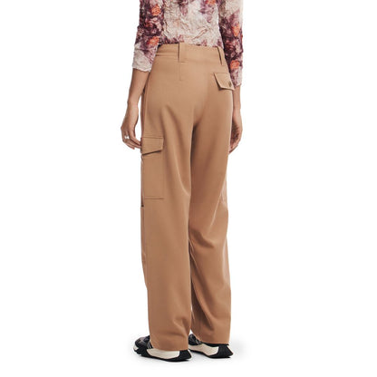  - Beige Polyester Jeans & Pant