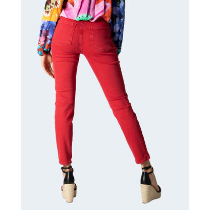  - Red Cotton Jeans & Pant