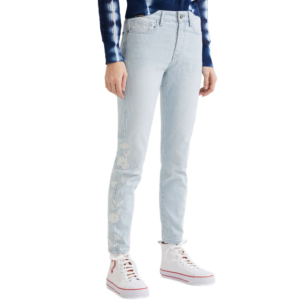  - Light Blue Elastane Jeans & Pant