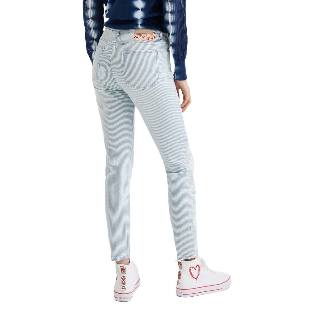  - Light Blue Elastane Jeans & Pant