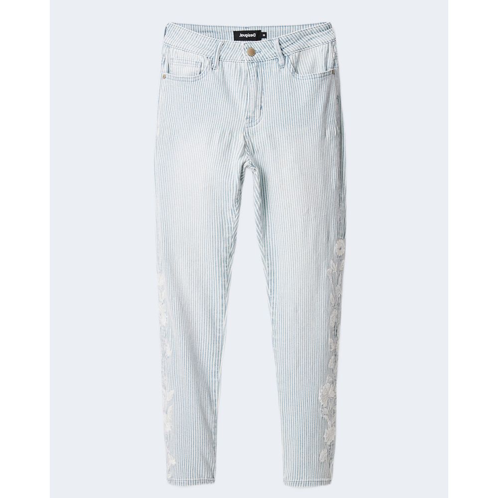  - Light Blue Elastane Jeans & Pant