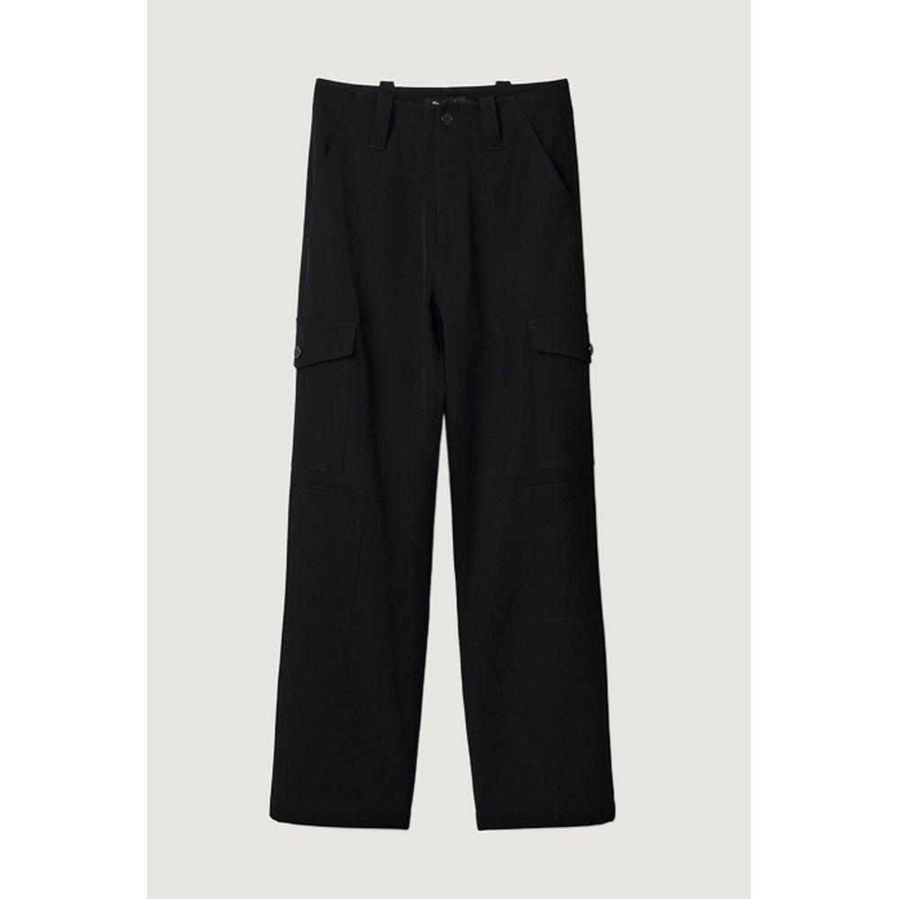  - Black Polyester Jeans & Pant