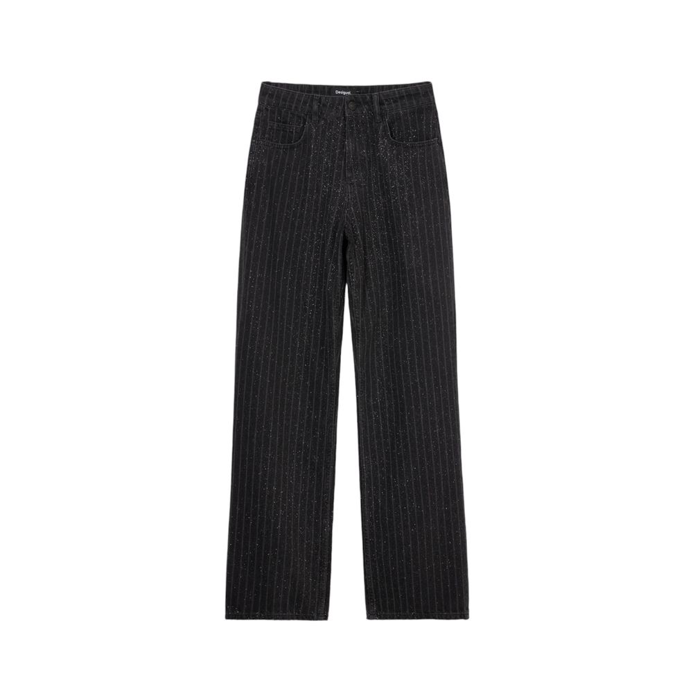  - Black Cotton Jeans & Pant